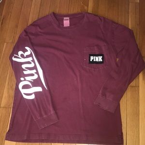 Pink Oversized Long sleeve tee shirt